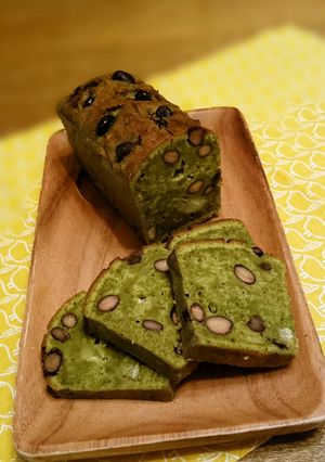 栗きんとん＆黒豆煮の抹茶パウンドケーキ-レシピのメイン写真