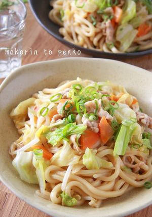 簡単！ケンミンショーの味噌焼きうどん-レシピのメイン写真