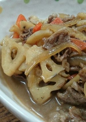 牛肉と蓮根のすき煮♬どんぶりにもね♡-レシピのメイン写真