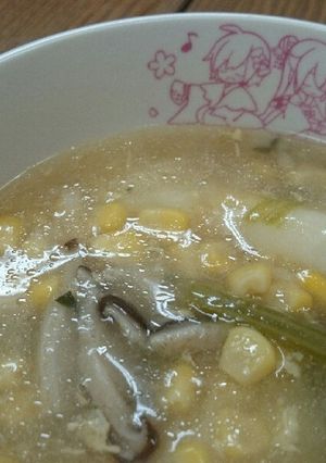 お雑煮リメイク！中華風コーンスープ♬-レシピのメイン写真
