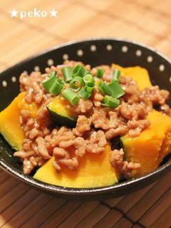簡単☆かぼちゃのひき肉オイスターあんかけ-レシピのメイン写真