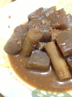 ごぼうとこんにゃくのごまみそ煮-レシピのメイン写真