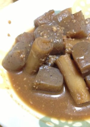 ごぼうとこんにゃくのごまみそ煮-レシピのメイン写真