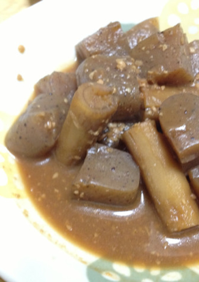 ごぼうとこんにゃくのごまみそ煮-レシピのメイン写真
