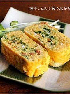 お弁当おかず@梅干しと三つ葉の玉子焼き-レシピのメイン写真