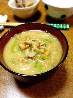 長ネギと納豆のとろとろ味噌汁-レシピのメイン写真