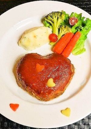 ハートのミートローフ ♥バレンタイン-レシピのメイン写真