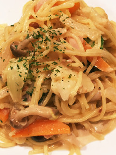 でんせつの冬野菜の味噌クリームパスタ-レシピのメイン写真