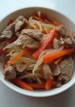 美味しい♪にんじんともやしと豚肉の和え物-レシピのメイン写真