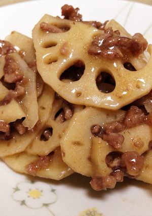 ひき肉とレンコンのきんぴら-レシピのメイン写真