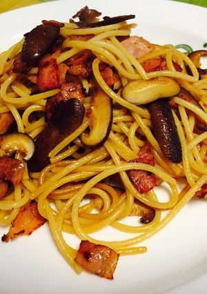 ベーコンとしいたけのバター醤油パスタ-レシピのメイン写真