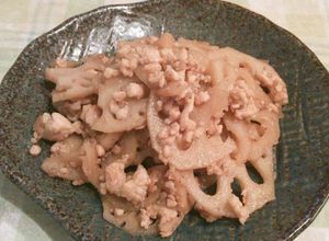 ご飯が進む～♪蓮根とひき肉のきんぴら-レシピのメイン写真