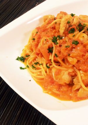 ＊チキンのトマトクリームパスタ＊-レシピのメイン写真