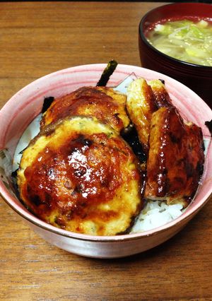 椎茸＆竹輪の肉詰め丼-レシピのメイン写真