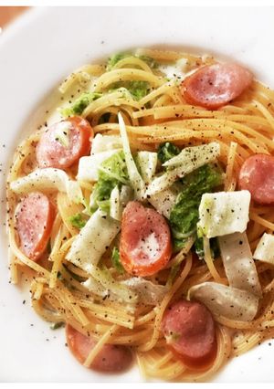 簡単♪白菜とウインナーの生クリームパスタ-レシピのメイン写真