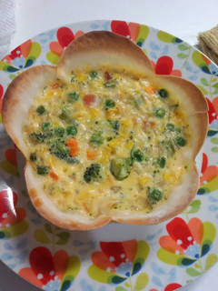 餃子の皮でお花みたいなキッシュ-レシピのメイン写真