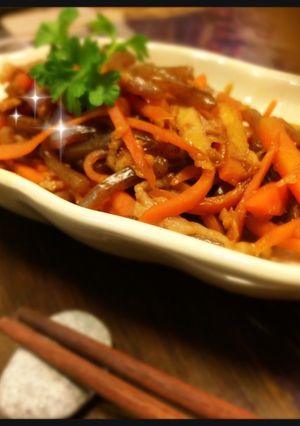 たっぷり人参とこんにゃく竹輪の牛しぐれ煮-レシピのメイン写真