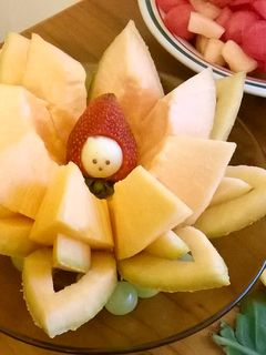 飾り切り☆メロンのお花-レシピのメイン写真