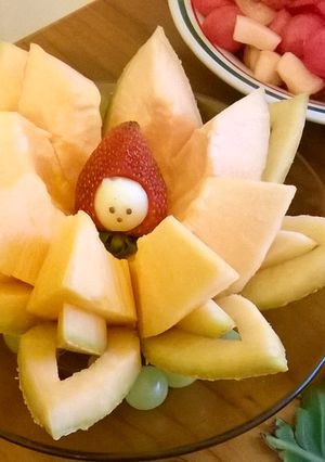 飾り切り☆メロンのお花-レシピのメイン写真