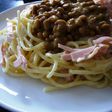 カルボナーラ風?納豆パスタ