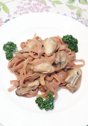 ♪牡蠣の豆乳みそパスタ♪-レシピのメイン写真