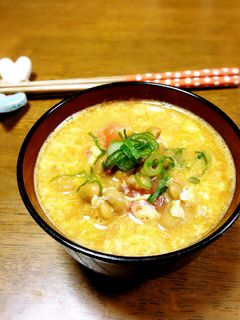 トマトと納豆の卵とじ味噌汁-レシピのメイン写真