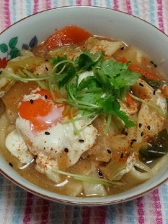 半熟卵の煮込みうどん♪-レシピのメイン写真