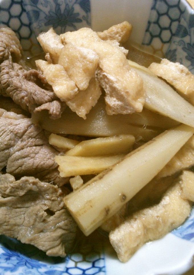 簡単一品♪ 牛肉 ごぼう 油揚げの 煮物-レシピのメイン写真