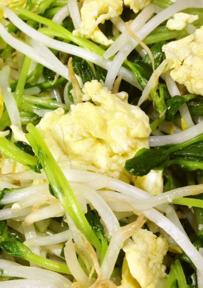 豆苗と卵の塩炒め❀-レシピのメイン写真