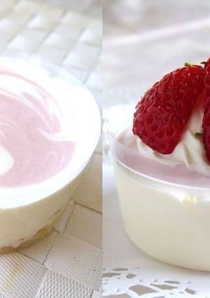 苺のマーブルレアチーズケーキ-レシピのメイン写真