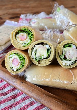 パンケーキmix でサラダロール-レシピのメイン写真