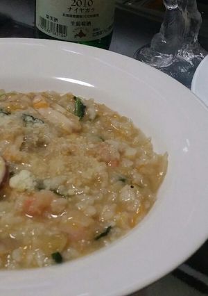 ご飯と残り鍋で★七草粥ならぬ七草リゾット-レシピのメイン写真