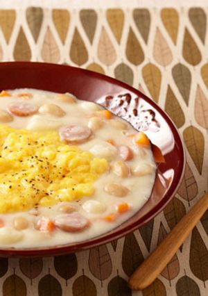 大豆＆野菜シチューのふわとろ卵のせ-レシピのメイン写真