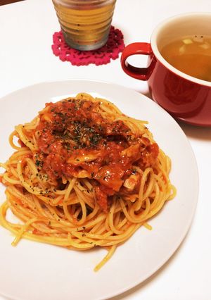 簡単すぎ☆ツナ缶でトマトソースパスタ-レシピのメイン写真