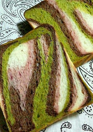 迷彩柄☆4色食パン☆-レシピのメイン写真