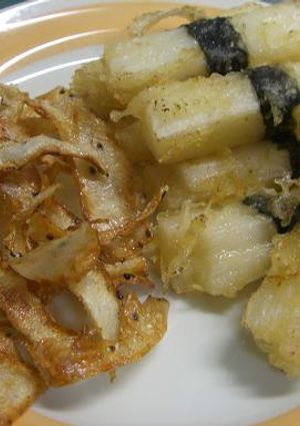 ムダのない山芋♪磯辺揚げ&皮の素揚げ-レシピのメイン写真