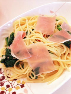 生ハムとほうれん草のパスタ-レシピのメイン写真