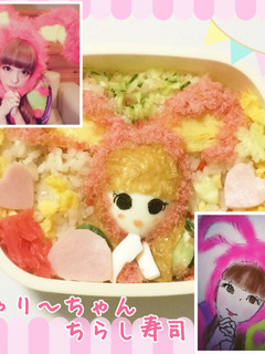 キャラ弁・セカオワきゃりーちらし寿司♪-レシピのメイン写真