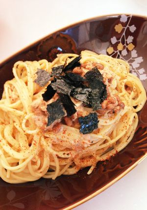 七味香るツナマヨと納豆のお手軽パスタ-レシピのメイン写真