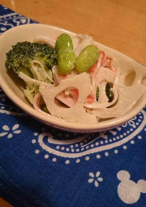 レンコンと枝豆 ７プレサラダ-レシピのメイン写真