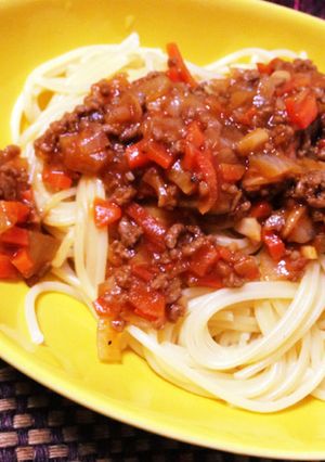 ケチャップでミートソースパスタ＊-レシピのメイン写真