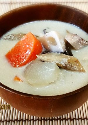 無塩料理☆根菜ときのこの生姜豆乳スープ-レシピのメイン写真