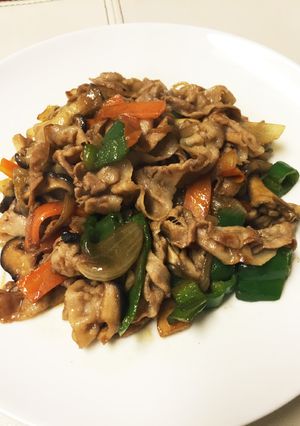 キノコと豚バラ肉と野菜の中華炒め-レシピのメイン写真