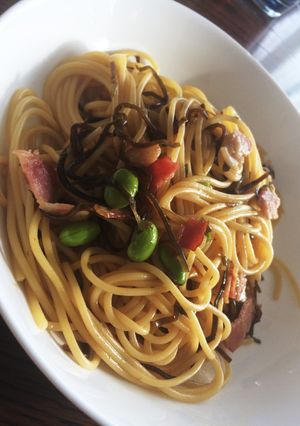 塩昆布とベーコンで和風パスタ！-レシピのメイン写真