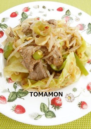 ruhru健康フライパンで簡単肉野菜炒め-レシピのメイン写真