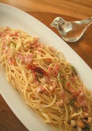 長ねぎの*青いとこのパスタ*-レシピのメイン写真