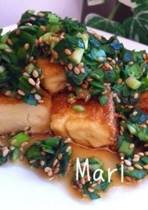 シャキシャキ塩ニラジュッ♪カリッと厚揚げ-レシピのメイン写真