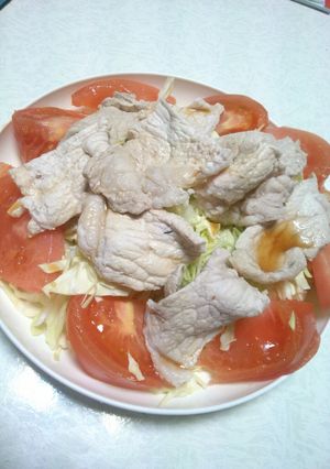 キャベツトマト豚肉サラダ-レシピのメイン写真