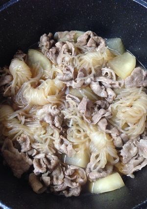 大根と豚肉と結びこんにゃくの煮物-レシピのメイン写真