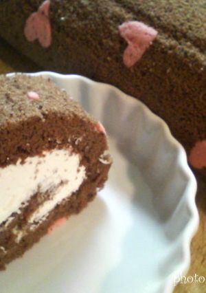 ◎ ハート柄のロールチーズケーキ ◎-レシピのメイン写真